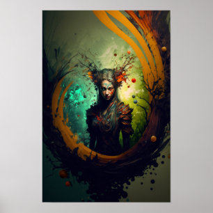 Poster Cartaz de Fantasia de Elven Ranger Arte de D&D 6