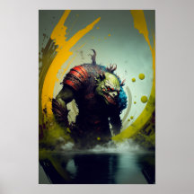 Cartaz de Fantasia de Guerreiro Orc | Arte de Jogo