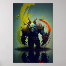 Cartaz de Fantasia de Guerreiro Orc | Arte de Jogo
