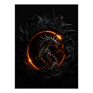 Pôster Cartaz de Fantasia do Eclipse Solar do Dragão Épic