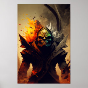Poster Cartaz de Fantasia do Senhor da Guerra Orc Decor