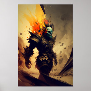 Poster Cartaz de Fantasia do Senhor da Guerra Orc Decor
