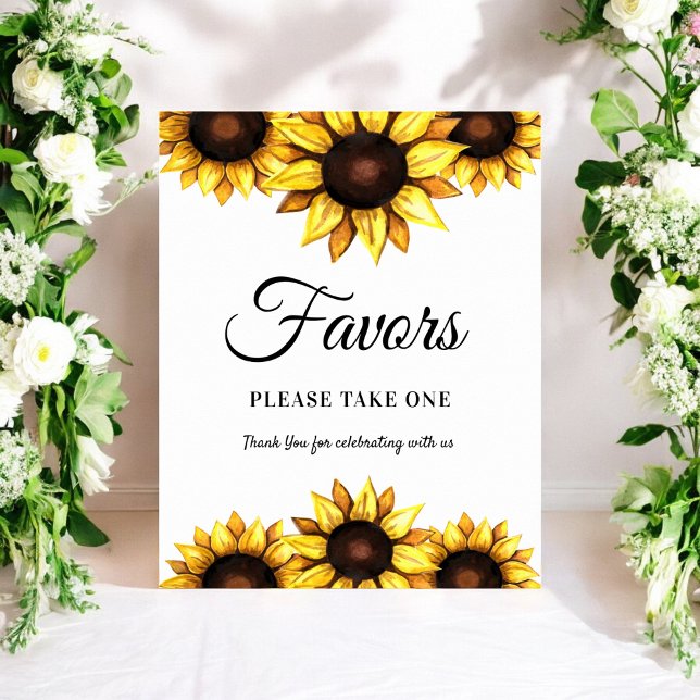 Poster Cartaz de Favor Sunflower Branco Amarelo (Criador carregado)