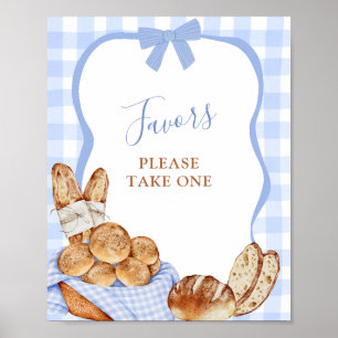 Poster Cartaz de Favoritos do Pãozinho Xadrez Gingham Azu