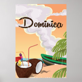 Pôster Cartaz de férias antigo da Dominica