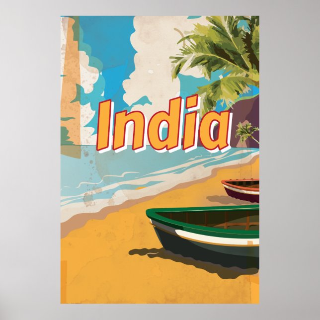Pôster Cartaz de férias antigo da Índia (Frente)
