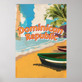 Pôster Cartaz de férias antigo da República Dominicana