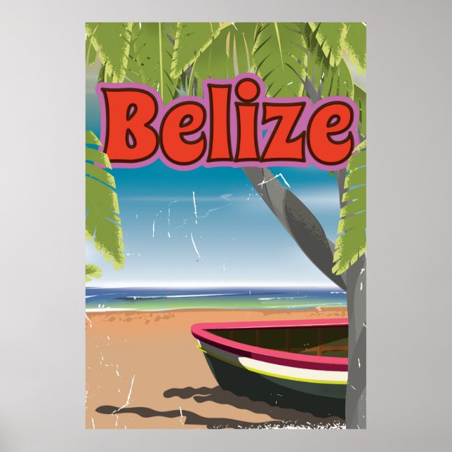 Pôster Cartaz de férias antigo de Belize (Frente)