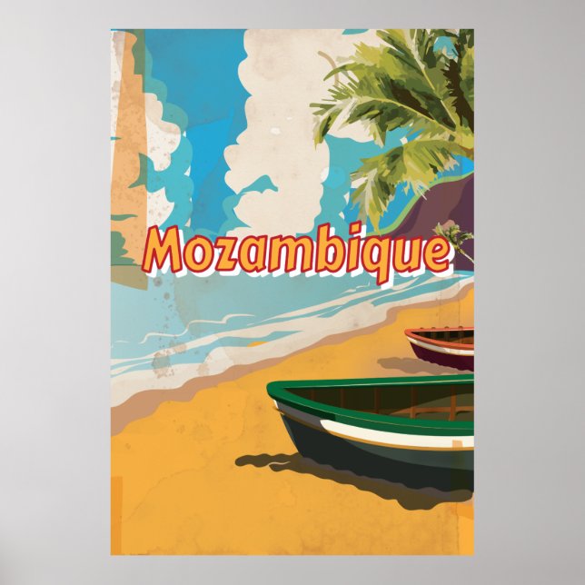 Poster Cartaz de férias antigo de Moçambique (Frente)