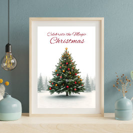 Poster Cartaz de Férias da Árvore de Natal Clássica