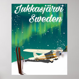 Poster Cartaz de férias das luzes do norte de Jukkasjärvi