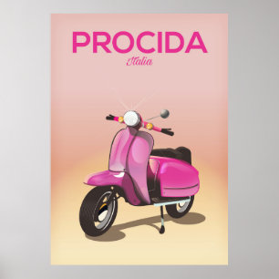Pôster Cartaz de férias de scooter Procida Itália
