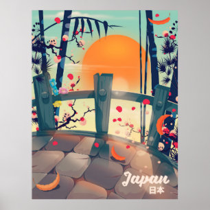 Pôster Cartaz de férias Flor de Japão Flor de Japão