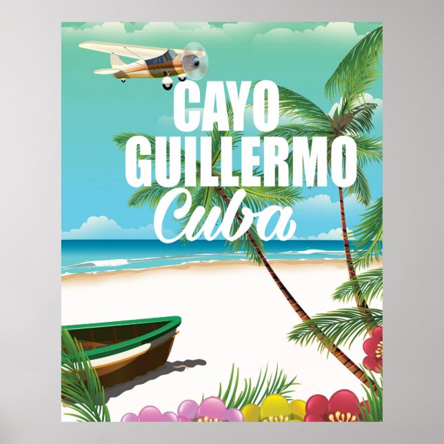 Poster cartaz de férias na praia de Cayo Guillermo (Frente)