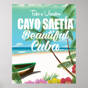 Poster Cartaz de férias na praia de Cayo Saetía Cuba