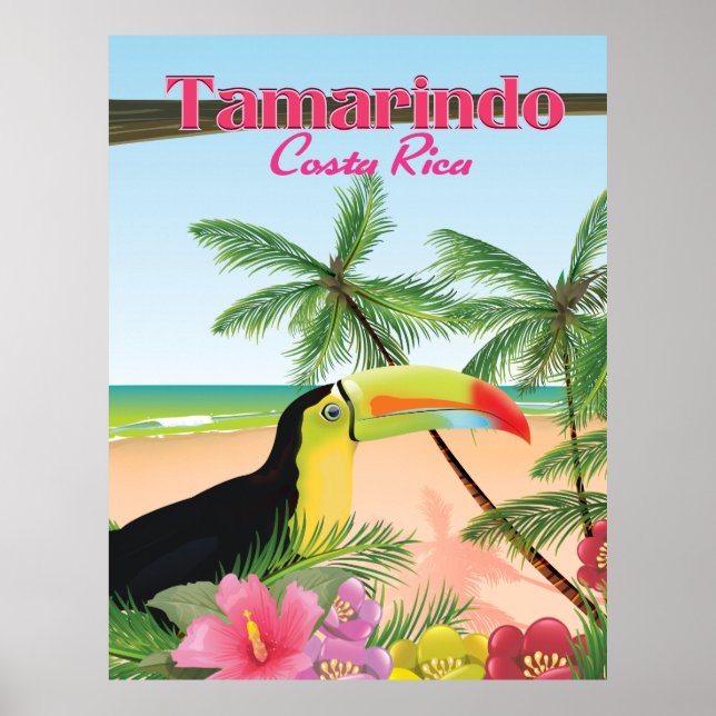 Poster Cartaz de férias na praia de Tamarindo Costa Rica (Frente)