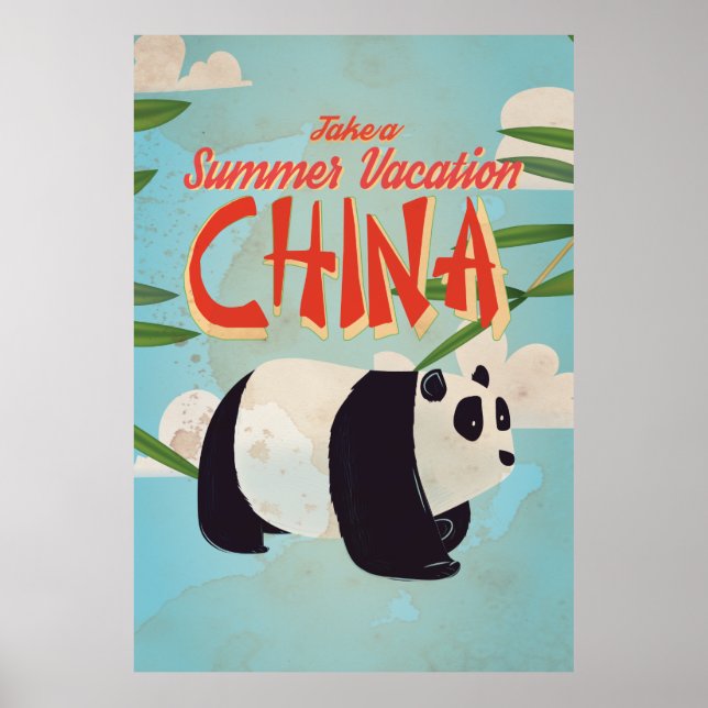 Poster Cartaz de férias vintage da China (Frente)