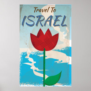 Poster Cartaz de férias vintage de Israel