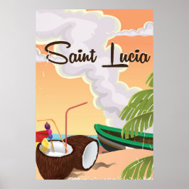 Poster Cartaz de férias vintage de Santa Lúcia