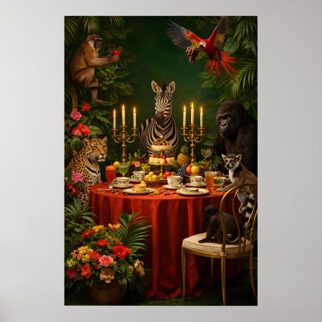 Poster Cartaz de Festa de Chá de Animais da Selva, Maxima (Frente)