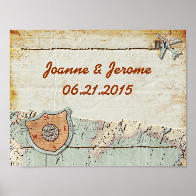 Poster Cartaz de Festa do Mapa de Viagem (Frente)