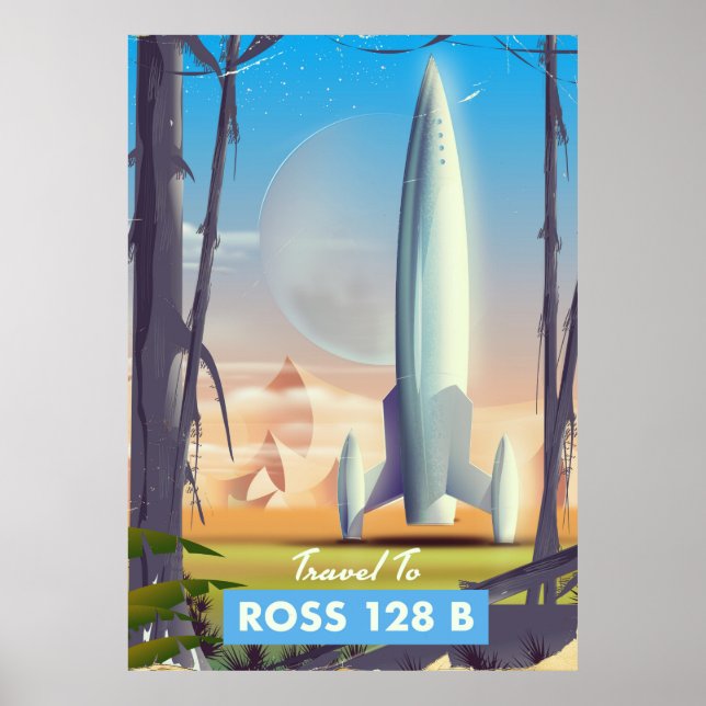 Pôster Cartaz de ficção científica de Ross 128 B (Frente)