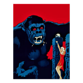Pôster Cartaz de Filme Antigo do Rei Kong (1933)