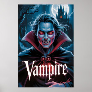 Poster Cartaz de Filme de Vampiro Clássico Estilo Drácula