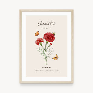 Poster Cartaz de Flor de Nascimento Cravo