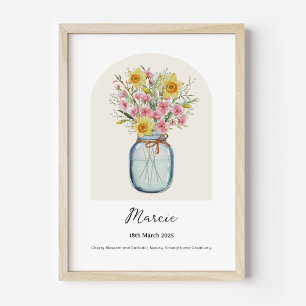 Poster Cartaz de Flor de Nascimento de Narciso de Cerejei