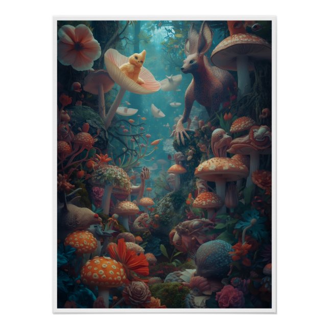 Pôster Cartaz de floresta psicodélica (Frente)