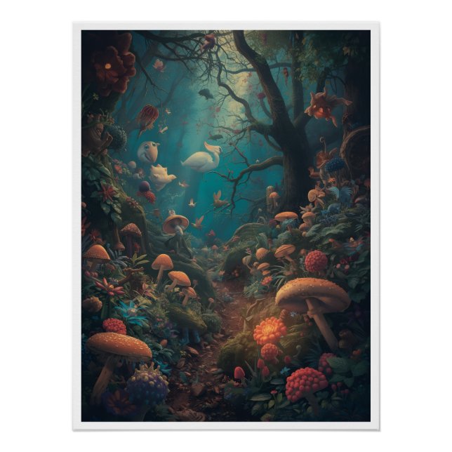 Pôster Cartaz de floresta psicodélica (Frente)