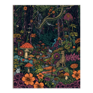 Pôster Cartaz de floresta psicodélica