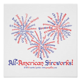 Pôster Cartaz de Fogos de Artifício All-American