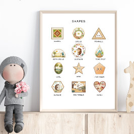 Poster Cartaz de Formas – Arte para Parede de Aprendizado