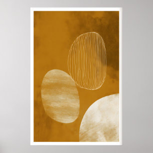 Poster Cartaz de Formas Orgânicas Abstratas - Linha Minim