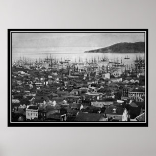 Pôster Cartaz de Foto Antiga de São Francisco 1851