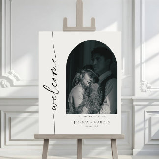 Poster Cartaz de Foto de Boas-Vindas de Casamento Minimal
