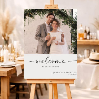 Poster Cartaz de Foto de Boas-Vindas de Casamento Minimal