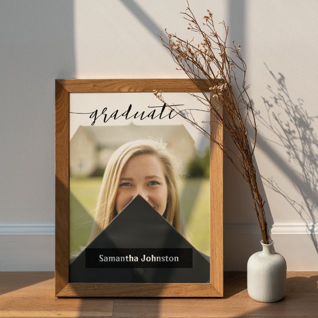 Poster Cartaz de Foto Moderno com Rótulo de Graduado Pret (Criador carregado)
