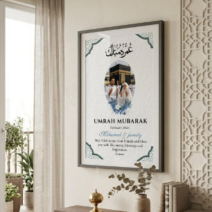 Poster Cartaz de Foto Personalizado Umrah Mubarak Islâmic