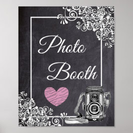 Pôster Cartaz de Fotobooth de Casamento com Visual de Qua