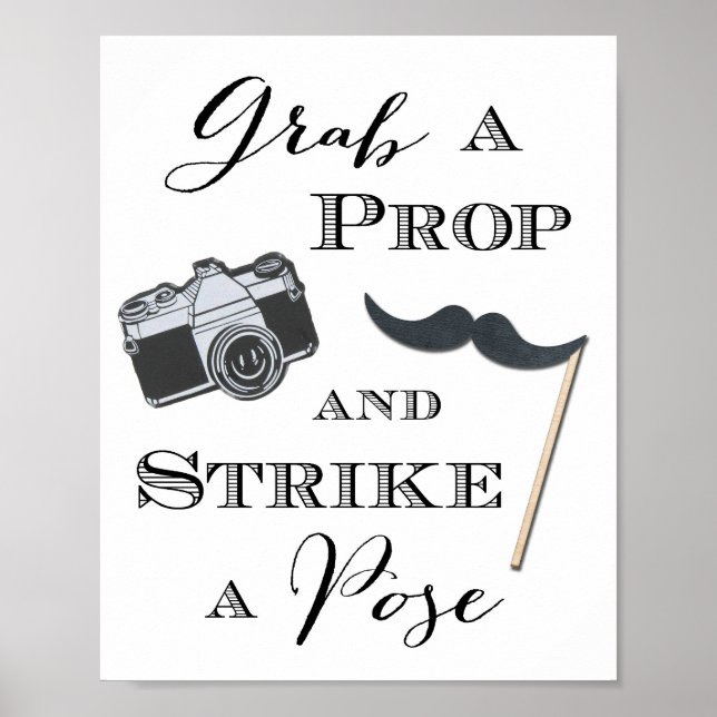 Pôster Cartaz de Fotobooth de Sinais de Casamento Pegue u (Frente)