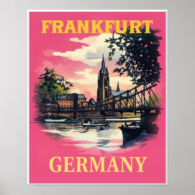 Poster Cartaz de Frankfurt, Alemanha (Frente)