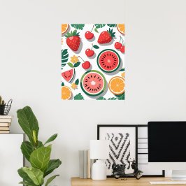 Poster Cartaz de Frutas Doces de Verão
