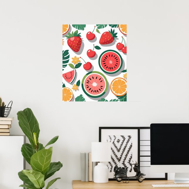 Poster Cartaz de Frutas Doces de Verão (Escritório em casa)
