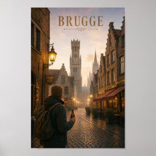 Poster Cartaz de Fuga do Crepúsculo de Pedras de Bruges