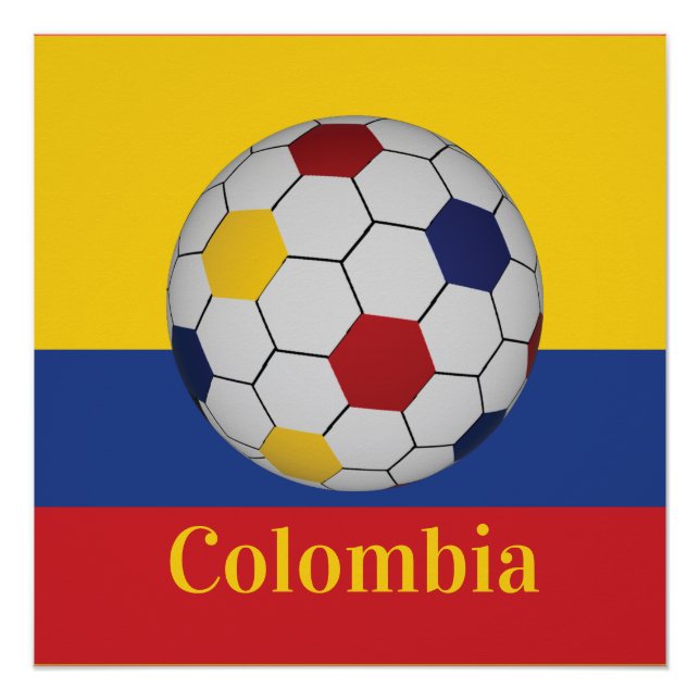 Pôster Cartaz de Futebol da Colômbia (Frente)