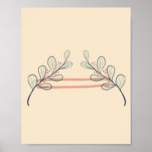 Poster Cartaz de Galho Botânico Boho Minimalista Neutro