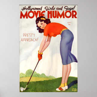 Poster Cartaz de Garota Pin Up dos Anos 1930 Vintage & Li